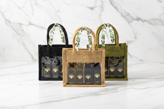 4 pack Jute Tote Sampler Set