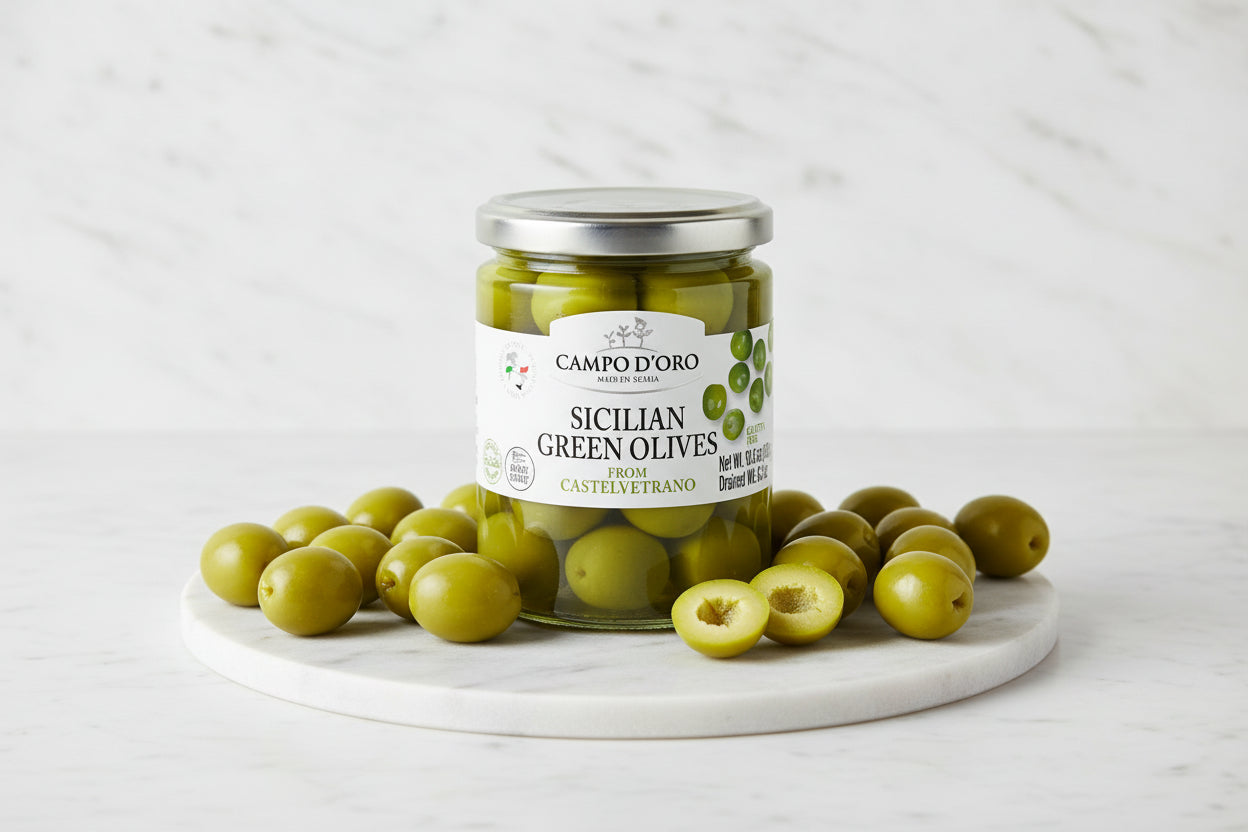 Sicilian Green Castelvetrano Olives – Bull City Olive Oil Co.