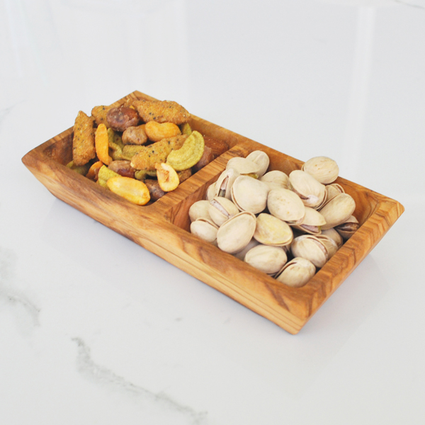 Olive Wood Double Dipping Dish