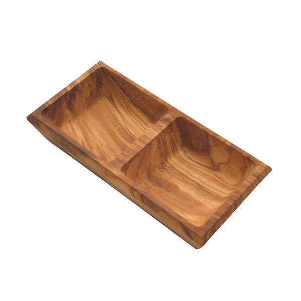 Olive Wood Double Dipping Dish