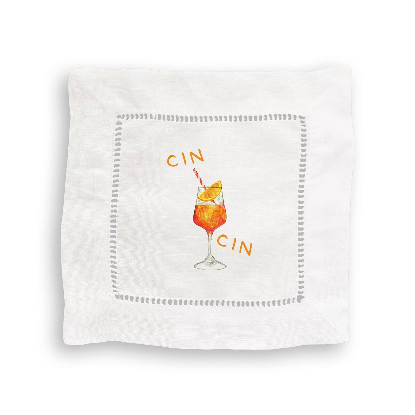 Aperol Spritz linen cocktail napkins