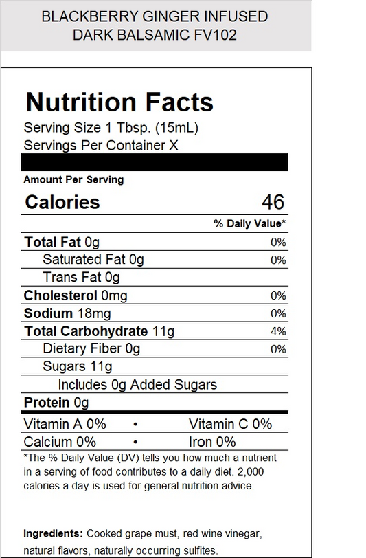 Blackberry-Ginger Aged Balsamic Vinegar