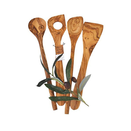 Olive Wood 4pc Utensil Set