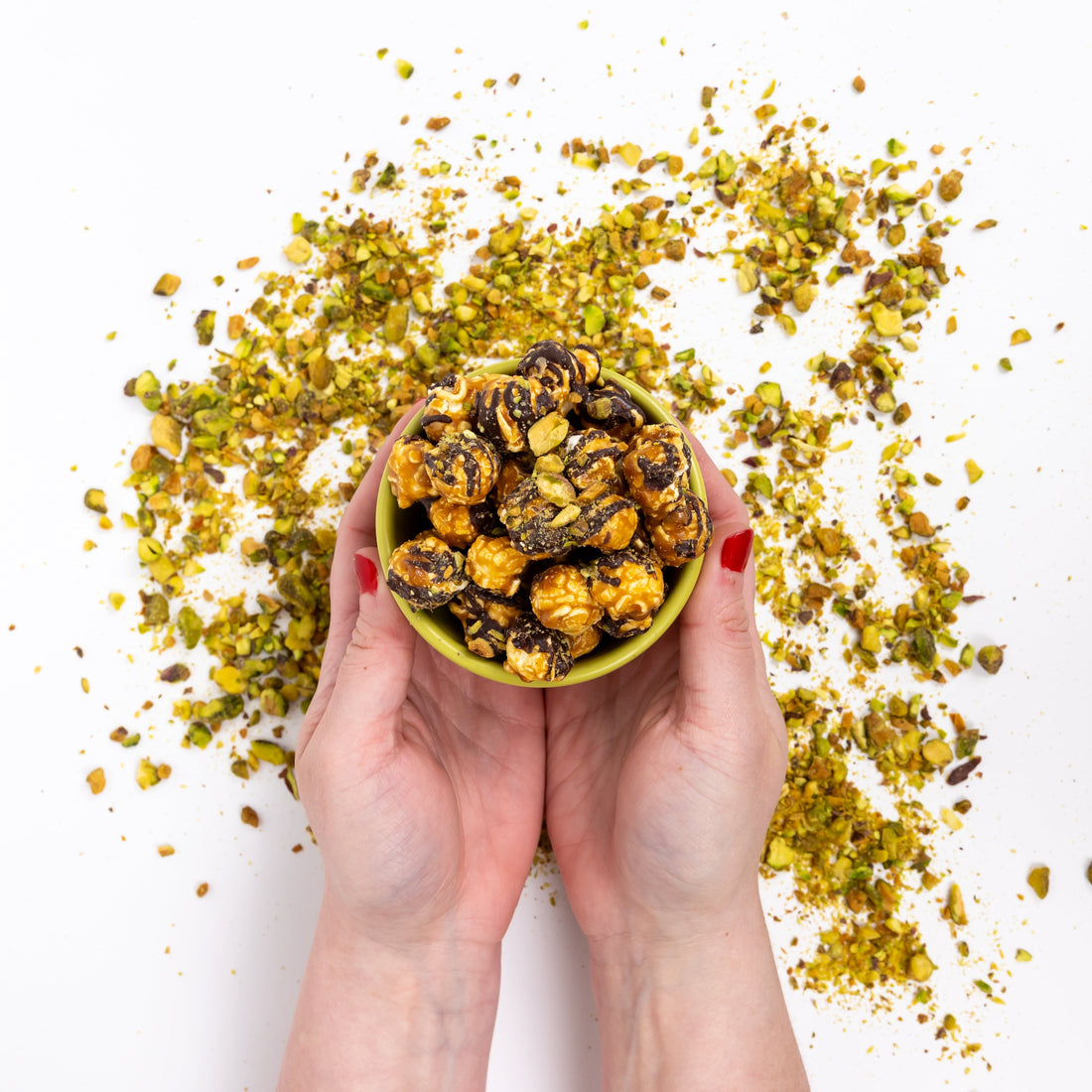 Dark Chocolate Pistachio Popcorn