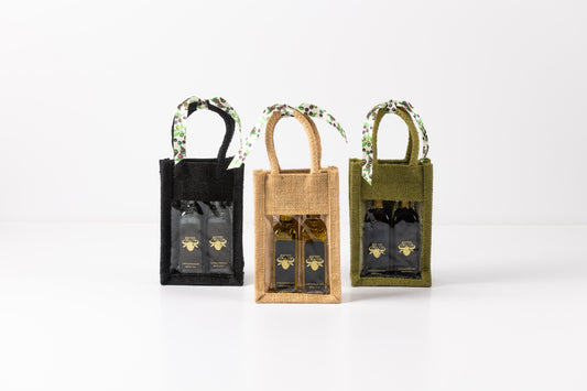 2 pack Jute Tote Sampler Set