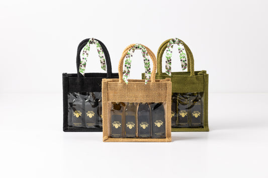 4 pack Jute Tote Sampler Set