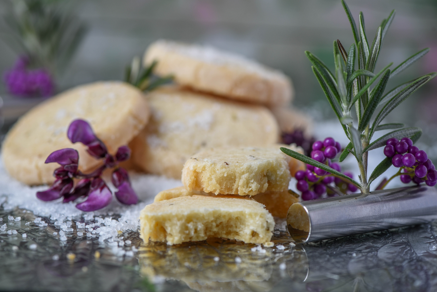 Salted Rosemary Shortbread