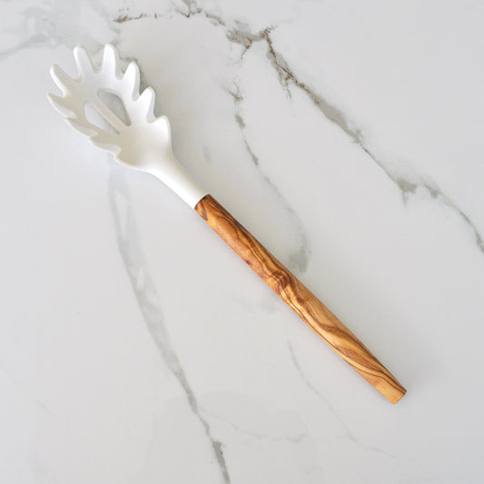 Olivewood and Silicone Pasta Server