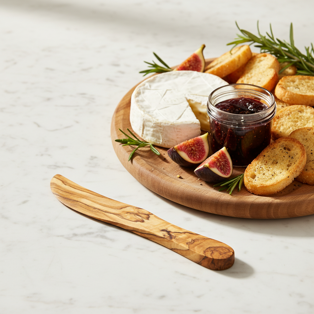 Wooden spoon with a natural finish on a white background