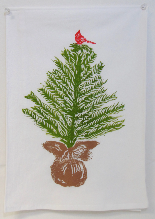 Cardinal in Tree Flour Sack Towel