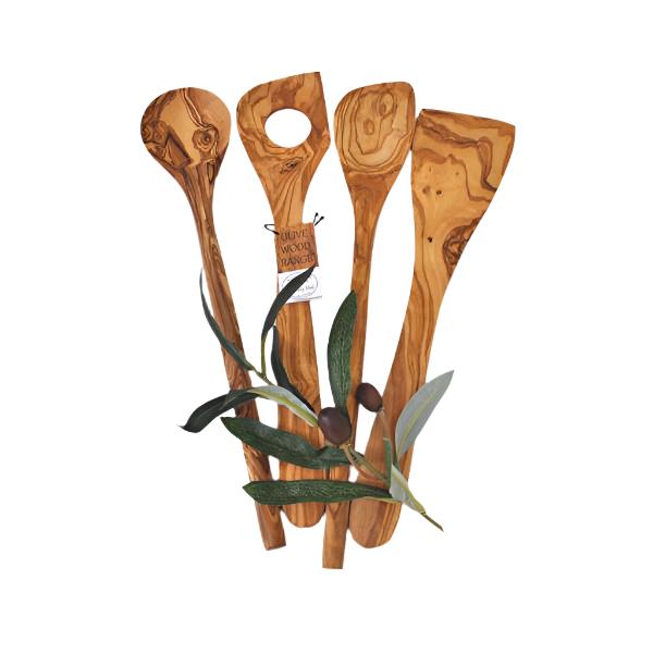 Olive Wood 4pc Utensil Set