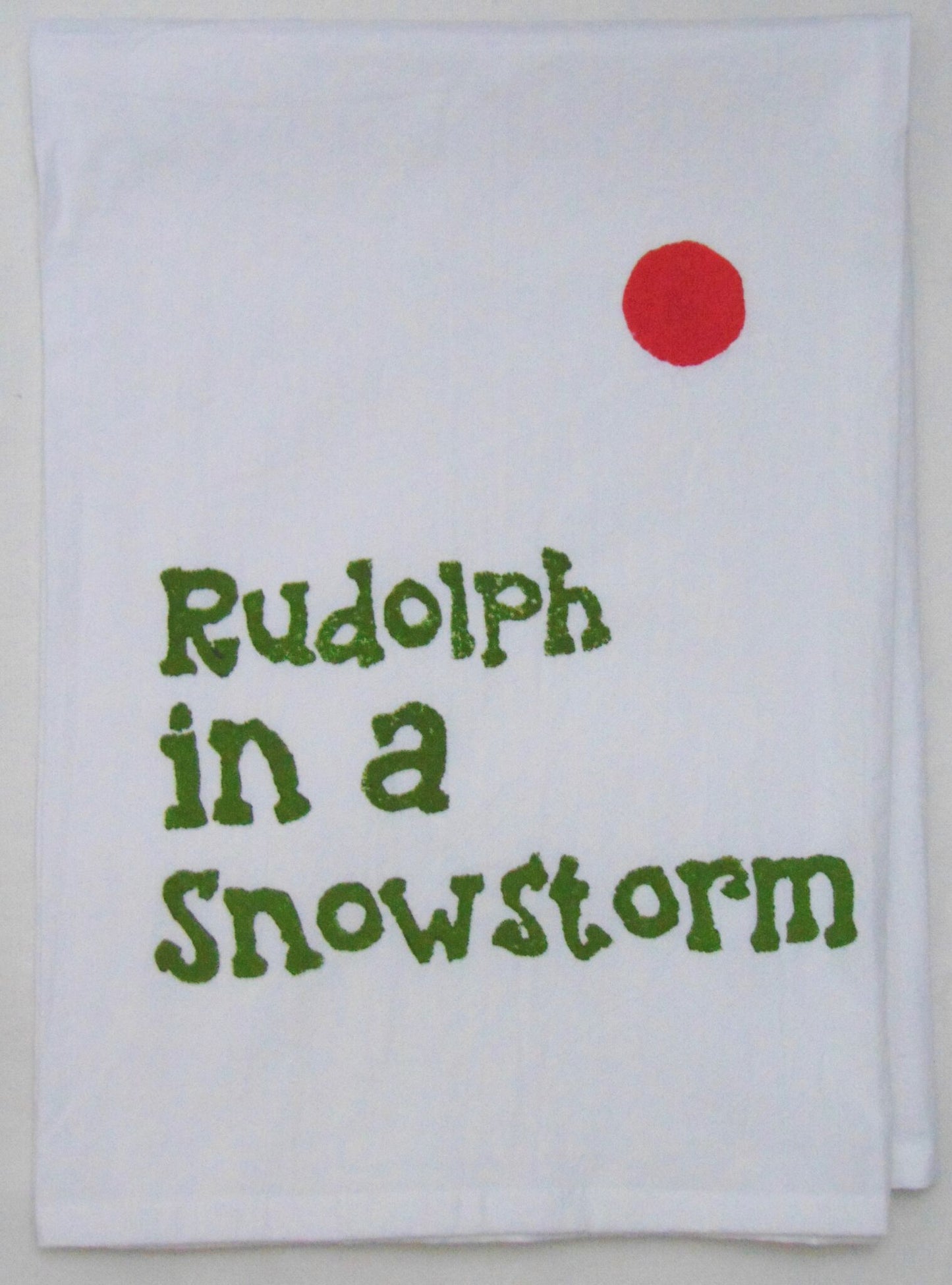 Rudolph in a Snowstorm Flour Sack Towel
